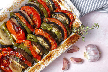 Homemade Ratatouille. Traditional French stew of summer vegetables