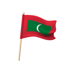  Vector Maldives flag on a white background.