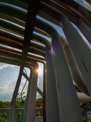 Obraz premium Pipelines for the transportation of industrial oil and gas.