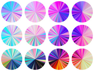 radial metallic gradient label elements vector 