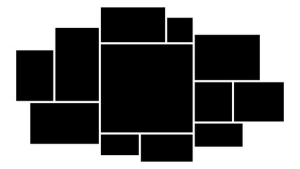 Vector twelve frames photo collage.Template of moodboard.