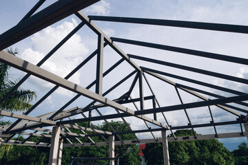 Steel structure of the building roof