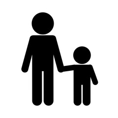 Father with son avatar silhouette style icon design, Family relationship and generation theme Vector illustration