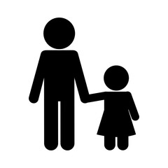 Father with daughter avatar silhouette style icon design, Family relationship and generation theme Vector illustration