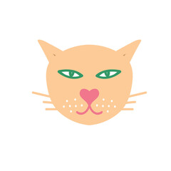 Funny cat illustration in cartoon style