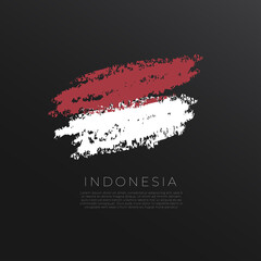 National flag in grunge brush stroke isolated on black background : Vector Illustration