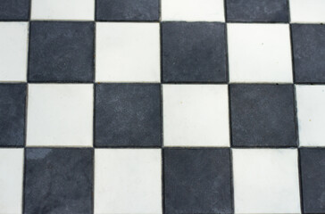 Tile for play the game of chess. Checkered background