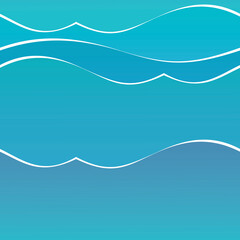 Sea seamless pattern with waves. Vector background.