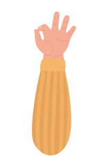 okey hand design of People arm finger person learn communication healthcare theme Vector illustration