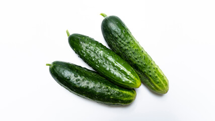 cucumbers on a white background