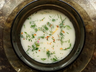 Okroshka. Cold summer soup