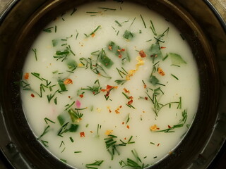 Okroshka. Cold summer soup