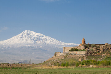 Fototapeta premium Khor Virap Monastery with the Mount Ararat in the background in Armenia