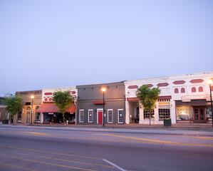 Dusk in the lovely small rural town of Social Circle, Georgia on a warm and clear night