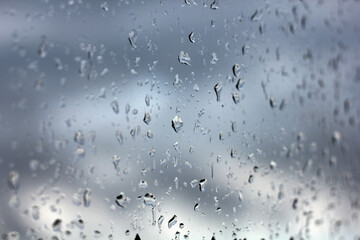 Rain Drops On Window Glass