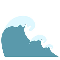 Wave symbols set vector isolated on white background,