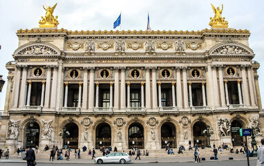 Fototapeta na wymiar The Palais Garnier (Garnier Palace) or Opra Garnier (Garnier Opera), is a 1,979-seat opera house at the Place de l'Opra in Paris, France. 