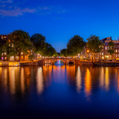night view of amsterdam