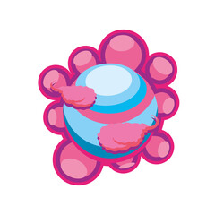 fantastic planets on white background