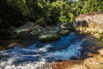 Naklejka na ściany i meble Waterfall in the Brazilian Atlantic Forest