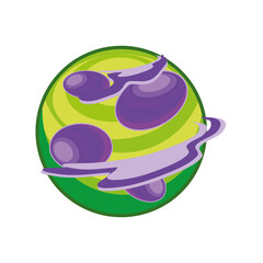 fantastic planets on white background