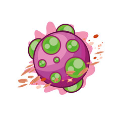 fantastic planets on white background