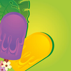 beautiful background with ice cream, summer template