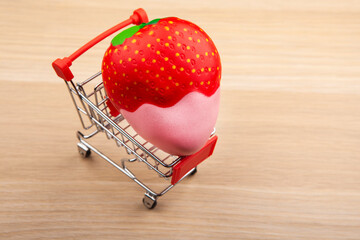 image of trolley strawberry table background