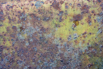 Abstract grunge and rust metal background. Grunge rusty dark metal background texture or backdrop. Copy space. Surface level.