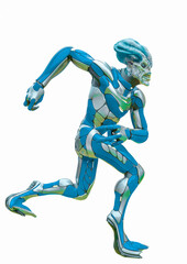 alien warrior walking