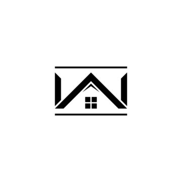 Letter W and House logo design