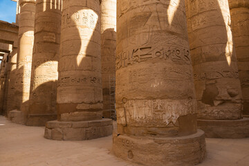 Ancient ruins of the Karnak Temple in Luxor (Thebes), Egypt. The largest temple complex of...