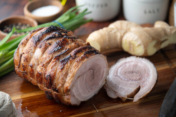 grilled and tied char siu pork