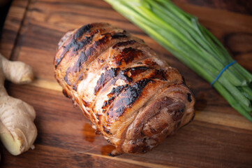 grilled and tied char siu pork