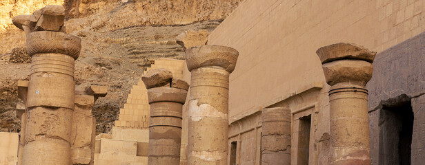 Temple of Queen Hatshepsut, View of the temple in the rock in Egypt