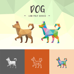 DOG CHINESE ZODIAC ANIMALS LOW POLY LOGO ICON SYMBOL