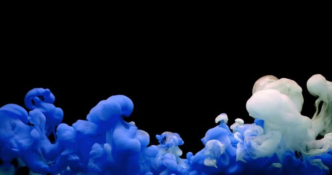 Slow Motion Ink Footage Swirling And Splashing. Slow Motion. Beautiful Abstract 4K Background Footage.