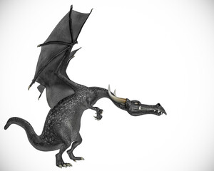 dragon cartoon planing attack side view