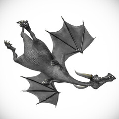 dragon cartoon up side down view