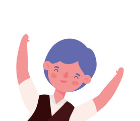 Boy kid cartoon with uniform design, Back to school eduacation class lesson theme Vector illustration