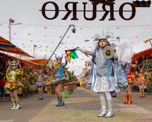Printed kitchen splashbacks Carnival masked dancers at the Oruro carnival in Bolivia