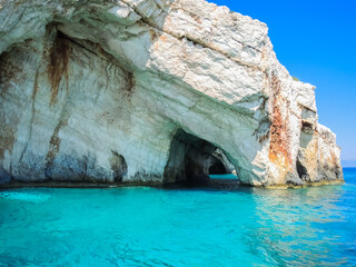 Fototapeta premium Blue caves, beautiful sea and rocks. Greece, Zakynthos