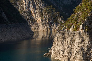Piva Canyon in autumn, National park Montenegro.