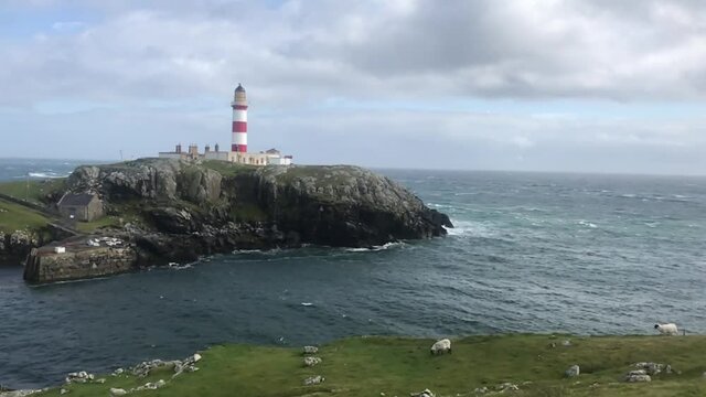 Eilean Glas lighthouse on the Isle of Scalpay in the Outer Hebrides of Scotland
