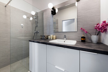 Modern small bathroom in stylish apartment