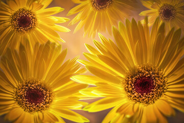 yellow gerbera flowers background