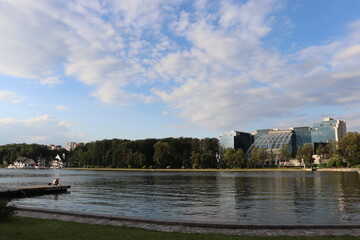 bank building view from river  embankment