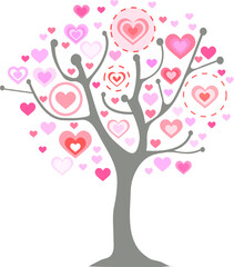 Plakat tree with hearts
