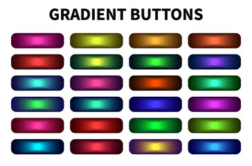Isolated Gradient Vector buttons collection for web and mobile apps