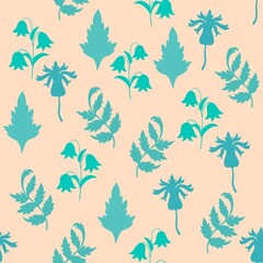 Fototapeta na wymiar Seamless pattern with cute small flowers. Vector floral background.